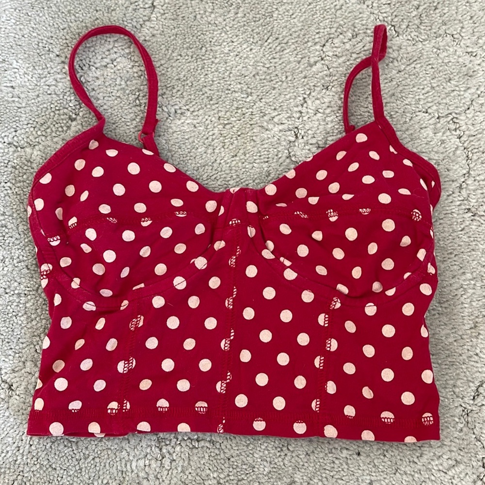 Crop pokadot shirt